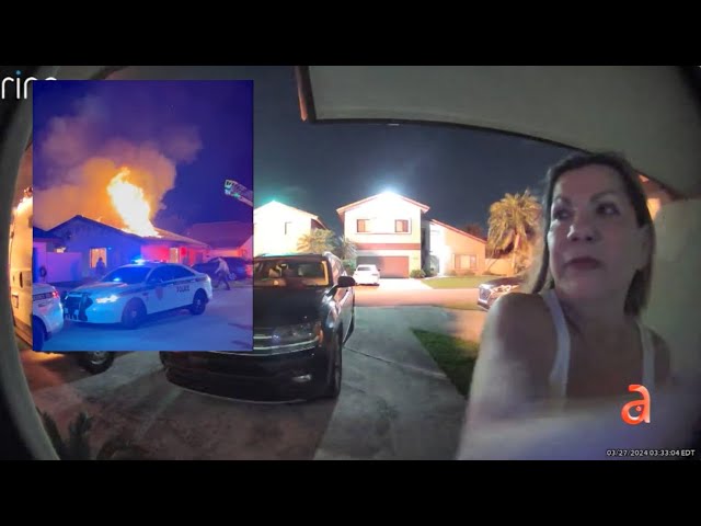 Mujer de Miami pide ayuda a sus vecinos en medio de la noche  tras voraz incendio en su casa
